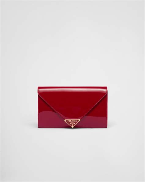 prada patent leather red|prada patent leather mini pouch.